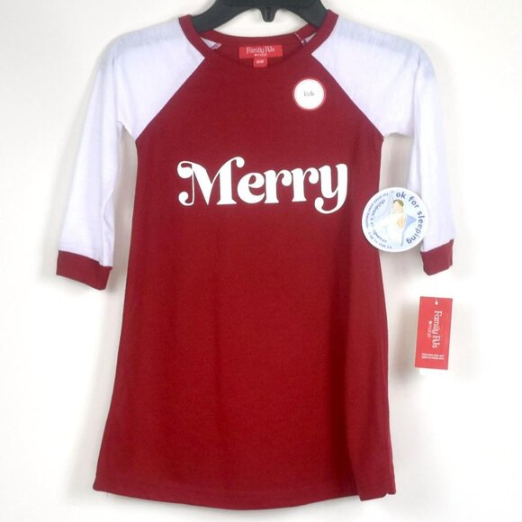 Toddler Girls “Merry” Sleep Shirt Size 2T / 3T Family PJs Nightgown NWT - Picture 3 of 5